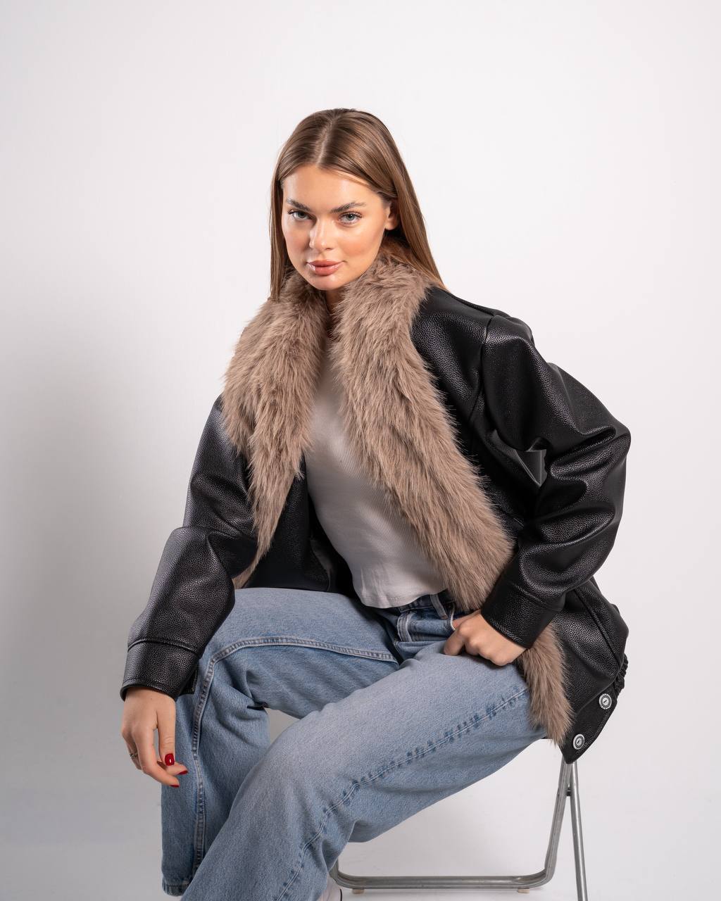 OV FUR LEATHER JACKET